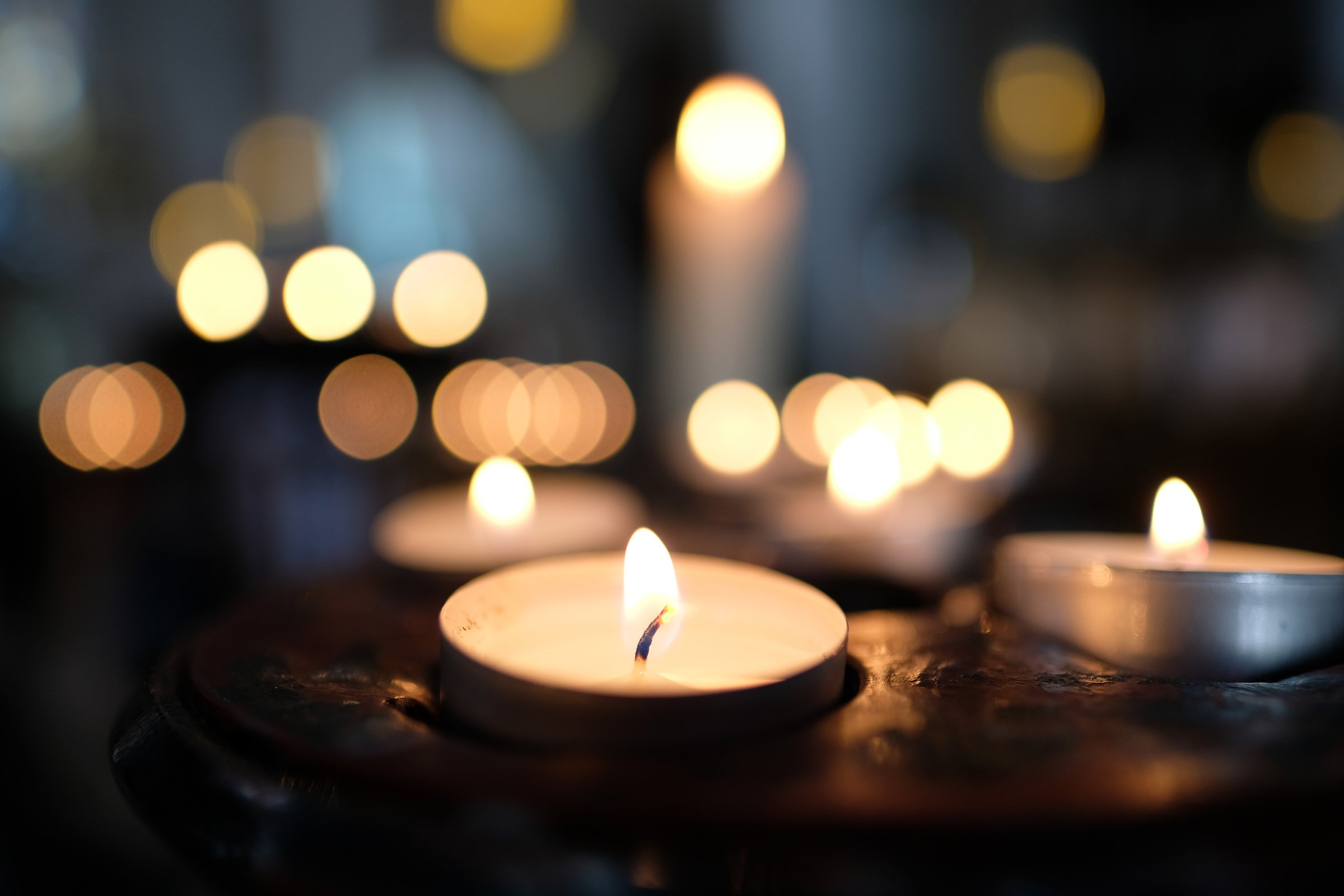 Tealights in the church